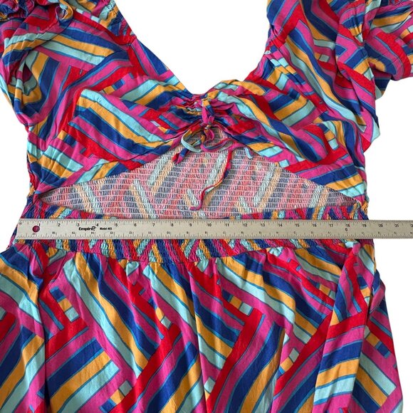 Proud Poppy Pippa Cut Out Multicolor Geometric Midi Dress Plus Size 22 - Picture 13 of 13